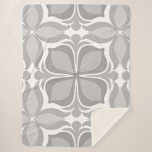 Neutral geolmetrical tiles sherpa blanket