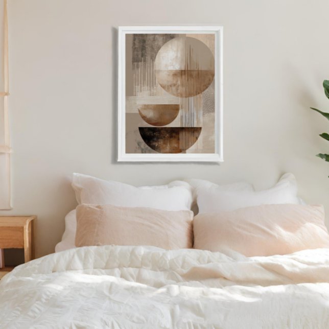Neutral Geometric Abstract Beige Brown Minimalist Canvas Print (Creator Uploaded)