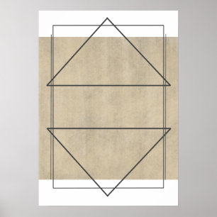 Neutral Geometric Abstract Lime Wash Poster