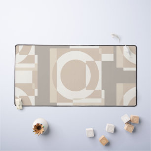 Neutral Geometric Abstract - Modern Bauhaus Desk Mat