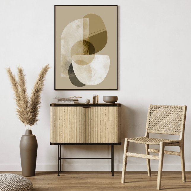 Neutral Geometric Abstract Shapes Art Canvas Print (Creator Uploaded)