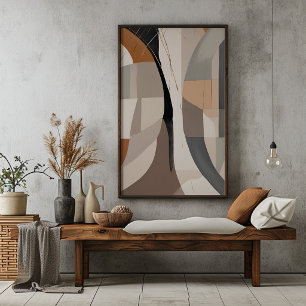 Neutral Geometric Abstract unframed Poster