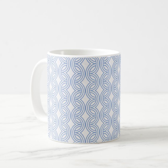 Neutral Geometric blue rainbow - white background Coffee Mug (Front Left)