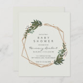 Neutral Geometric Budget Baby Shower Invitation (Front/Back)