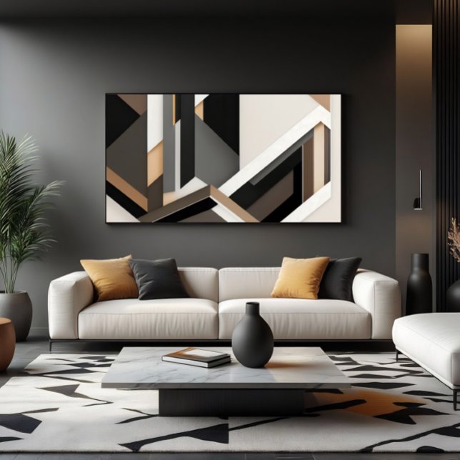 Neutral Geometric Layers 3D Canvas Print (Creator Uploaded)