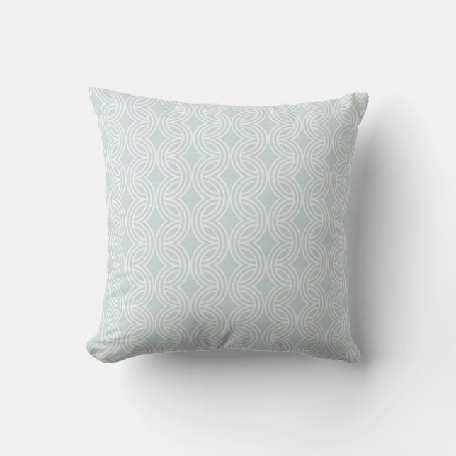 Neutral Geometric soft blue rainbow Throw Pillow (Front)