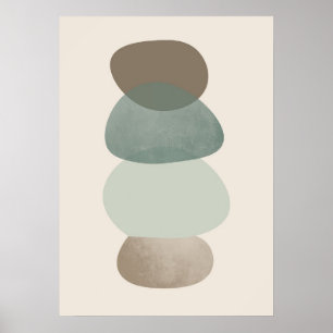 Neutral Geometrics Simple Boho Drawings Boho Chic Poster