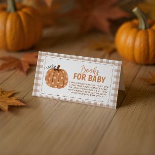 Neutral Gingham Pumpkin Books for Baby Card