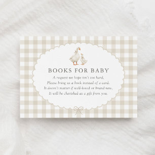 Neutral Gingham Silly Goose Books for Baby Enclosure Card