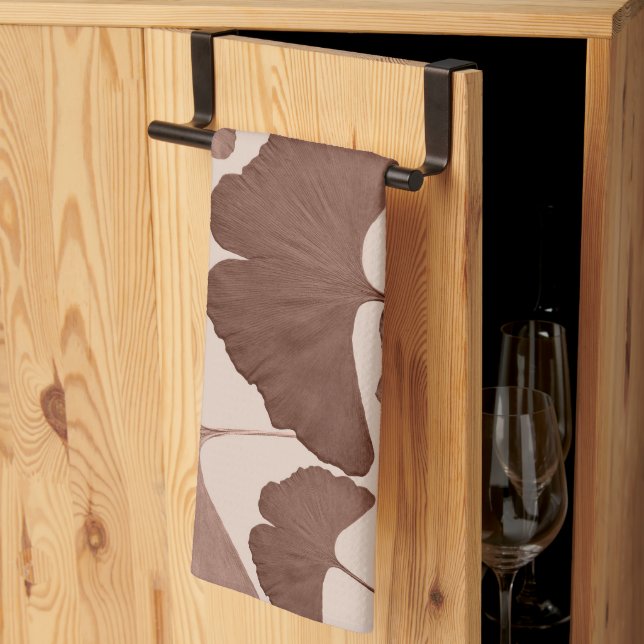 Neutral Ginkgo Botanical Dream 1 Kitchen Towel (Thirds Fold)