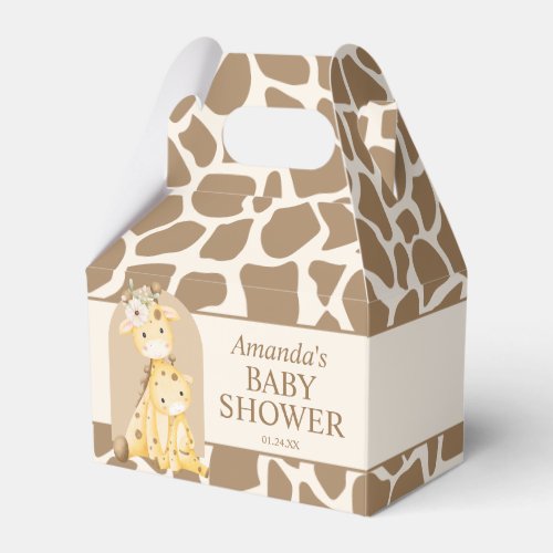 Neutral Giraffe Baby Shower Gable Box