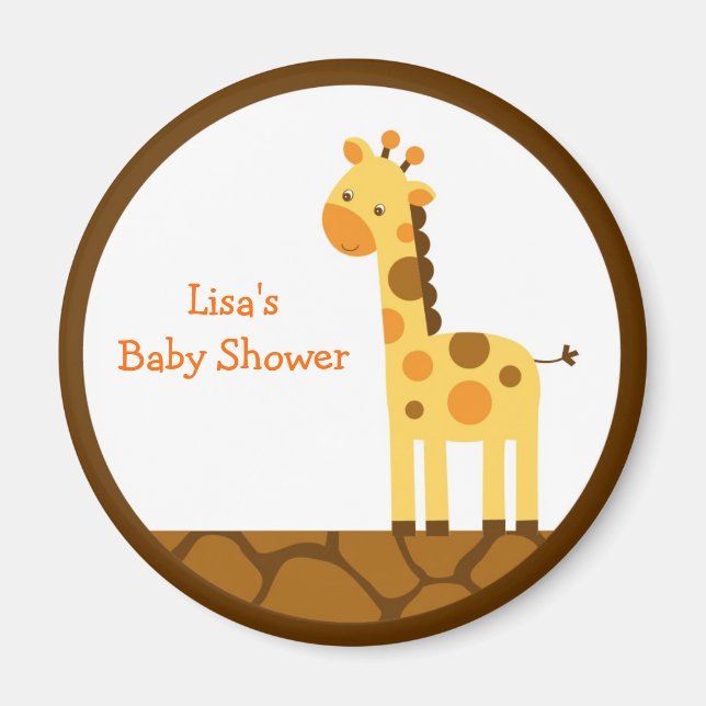 Neutral Giraffe Party Favor Magnets (Front)