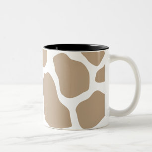 Neutral Giraffe Print Two-Tone Coffee Mug
