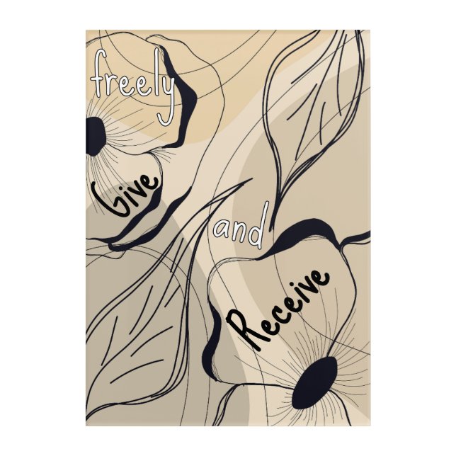 Neutral Give And Receive Abstract Acrylic Wall Art (Front)