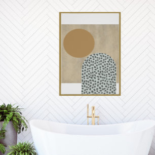 Neutral Gold Abstract Lime Wash Poster