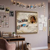 Neutral Gold Film Strip Birthday Photo Backdrop