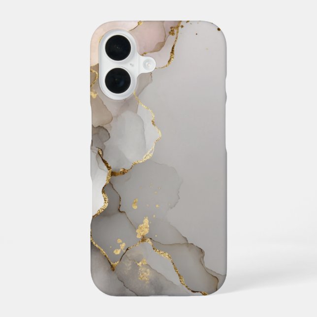 Neutral & Gold Marble  Iphone Case (Back)