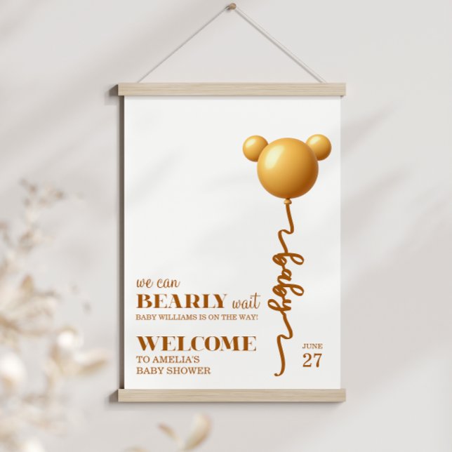 Neutral Gold Teddy Balloon Bearly Wait Poster (Creator Uploaded)
