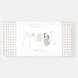 Neutral golf baby shower banner