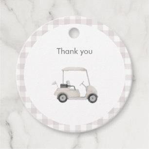 Neutral golf baby shower  favor tags