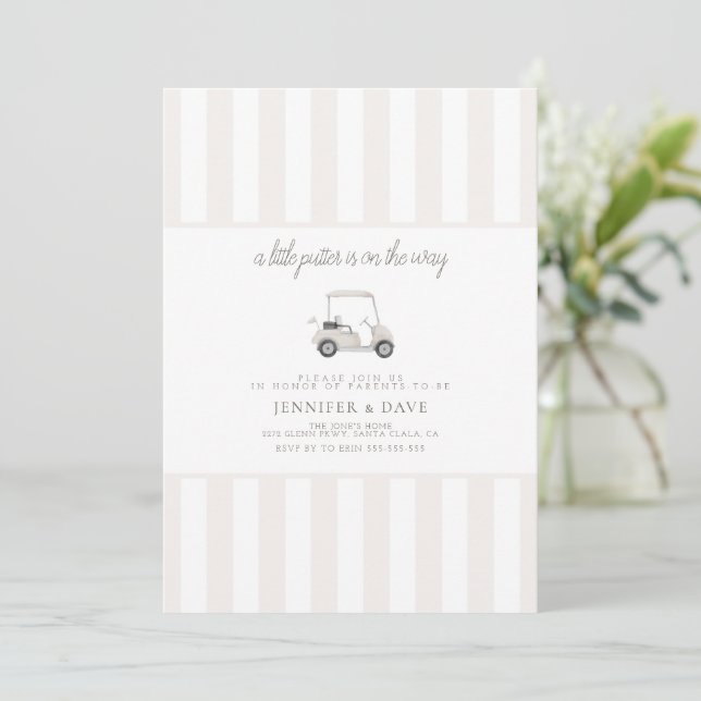 neutral golf cart little putter on the way  invitation (Standing Front)
