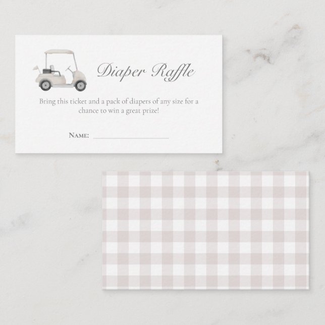 Neutral golf Diaper raffle card (Front/Back)