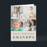 Neutral Grandpa Photo Collage Birthday Card<br><div class="desc">Modern neutral photo collage birthday card for Grandpa featuring four custom photos and a soft “We Love You” message. A timeless and elegant keepsake from grandkids,  perfect for a heartfelt birthday gift.</div>