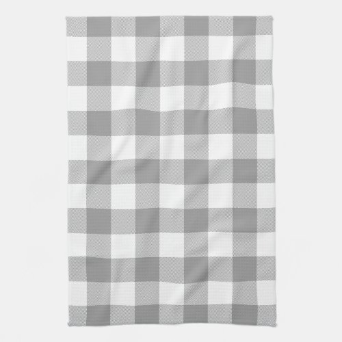 Neutral Gray Buffalo Check Plaid Rustic Farmhouse Kitchen Towel