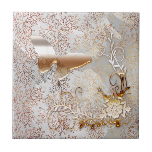 Neutral gray Ceramic Tile, Small (4.25" x 4.25") Tile (Front)