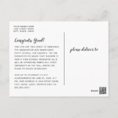 Neutral Gray Traditional Two Photo Graduation Postcard (Back)