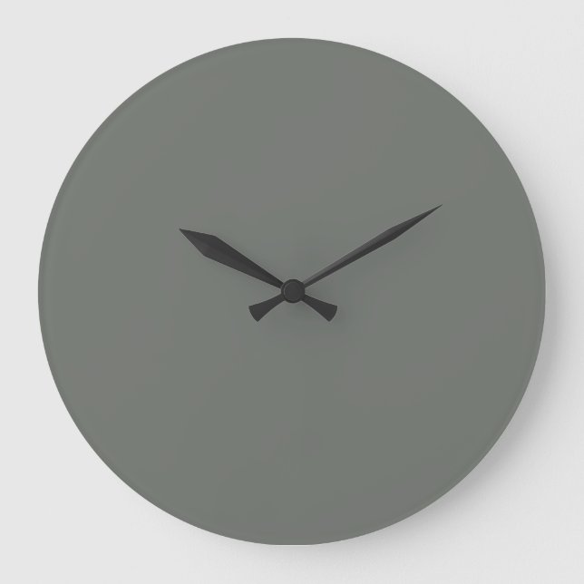 Neutral Grayed Green Solid Color Pairs HGSW3283 Large Clock (Front)