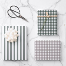 Neutral Green Bundle Christmas Wrapping Paper