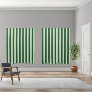 Neutral Green Striped Blackout Curtains