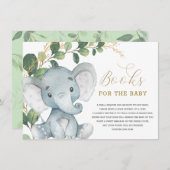 Neutral Greenery Gold Elephant Books for Baby Enclosure Card (Front/Back)