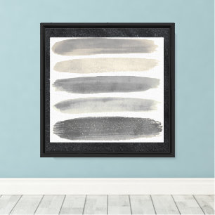 Neutral Grey Brush Strokes – Minimalist Canvas