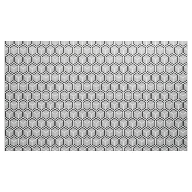 Neutral Grey Honeycomb Print Fabric (Yard)