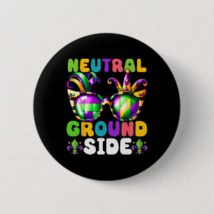 Neutral Ground Side Mardi Gras Parade Costume 2025 Button