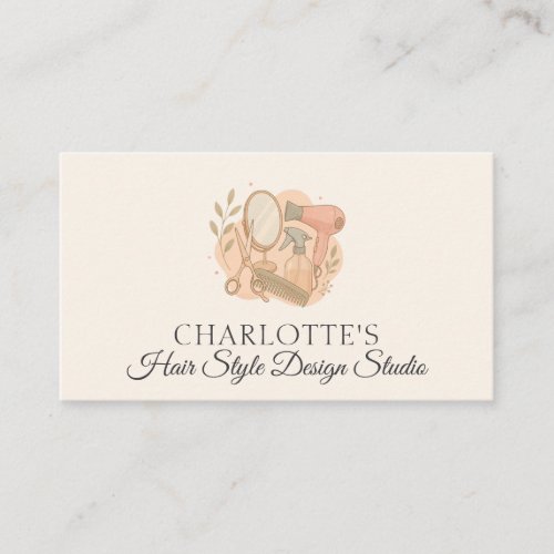 Neutral Hair Stylist Salon Beauty Professional Business Card