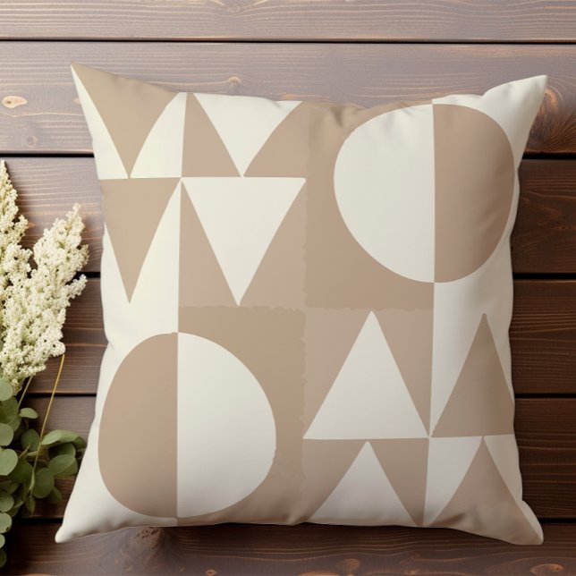 Neutral Halftone geometric pattern II  Throw Pillow (Creator Uploaded)