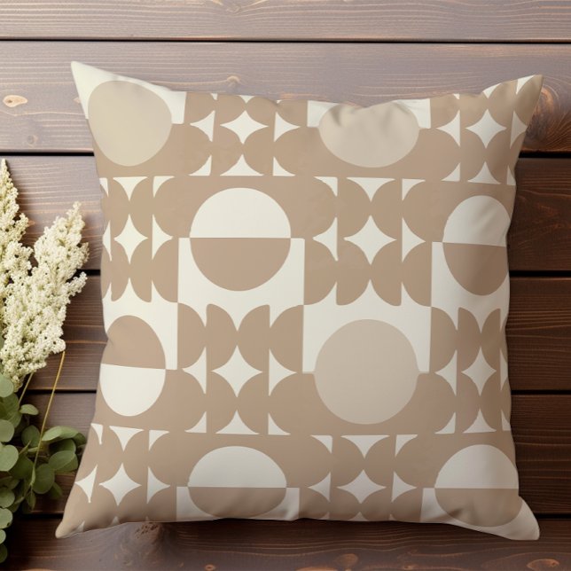 Neutral Halftone II Throw Pillow (Creator Uploaded)