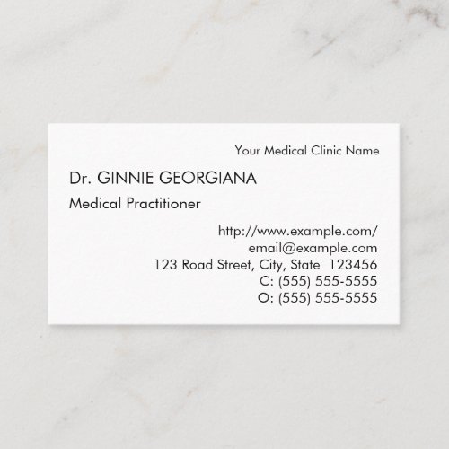 Neutral Health Care Professional Business Card