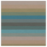 Neutral Horizontal Stripes Beige, Camel &amp; Teal Fabric
