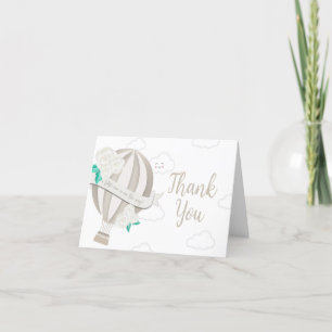 Neutral Hot Air Balloon Baby Shower Thank You Card