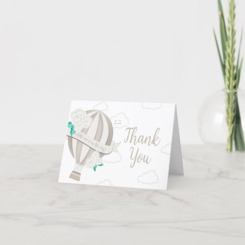 Neutral Hot Air Balloon Baby Shower Thank You Card