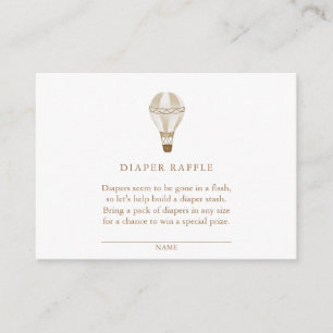 Neutral Hot Air Balloon Diaper Raffle Enclosure Card