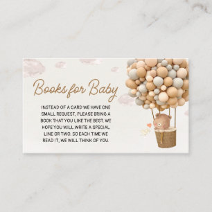 Neutral Hot Air Balloon Up and Away Books for Baby Enclosure Card