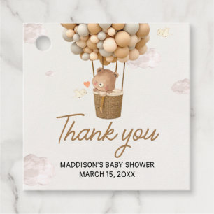 Neutral Hot Air Balloon Up and Away Favor Tags
