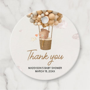 Neutral Hot Air Balloon Up and Away Favor Tags