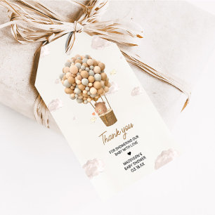 Neutral Hot Air Balloon Up and Away Favor Tags
