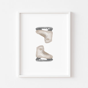 Neutral Ice hockey skate wall art